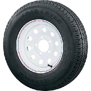 Loadstar K550 St185/80 13", LR:D/8-Ply, 5-Lug White Painted Modular Bias Trailer Tire & Wheel
