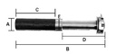 Spindle, 1-1/16"x1-1/16", Round Stub, Continental