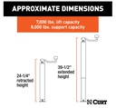 Curt Utility/RV Stabilizer Jack, Direct Weld Mount, Top Wind, 8000#, 15" Travel