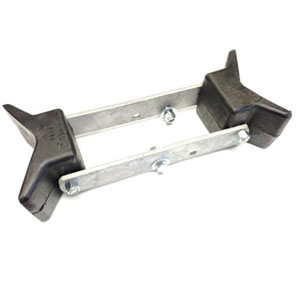 Bow Stop Assy Twin 4" Black Rubber V-Blocks