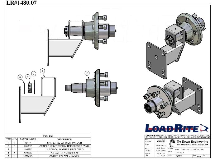 Spare Tire Carrier,Spin&Hub 5B Steel Frm