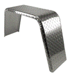 Trailer Fender, Material: Diamond Plate Aluminum Jeep Style, 35.5"L x 10"W x 19.25"H, Thickness: 14g", Fits: 14" & 15" Wheels, Brand: HE Parmer Co, Sold as each