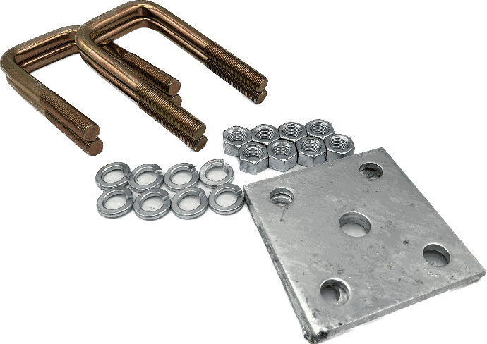 Tie Plate Kit Square 2" Trailer Axle 4.75" X 1/2"