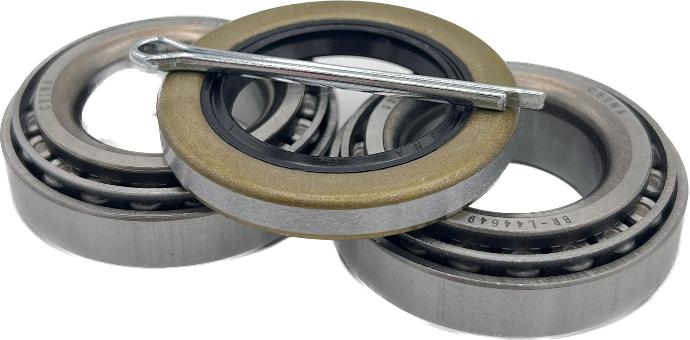 Bearing Kit For 1-1/16" X 1-1/16" Spindles, Includes(1) Inner And (1) Outer Race, (1) Inner And (1) Outer Bearings, (1) 1.98" x 1.25" Seal & (1) Cotter Pin (One Kit Services One Hub)