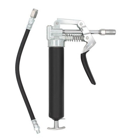 LubriMatic Heavy Duty Mini Grease Gun (3 oz) w/ Pipe and Hose