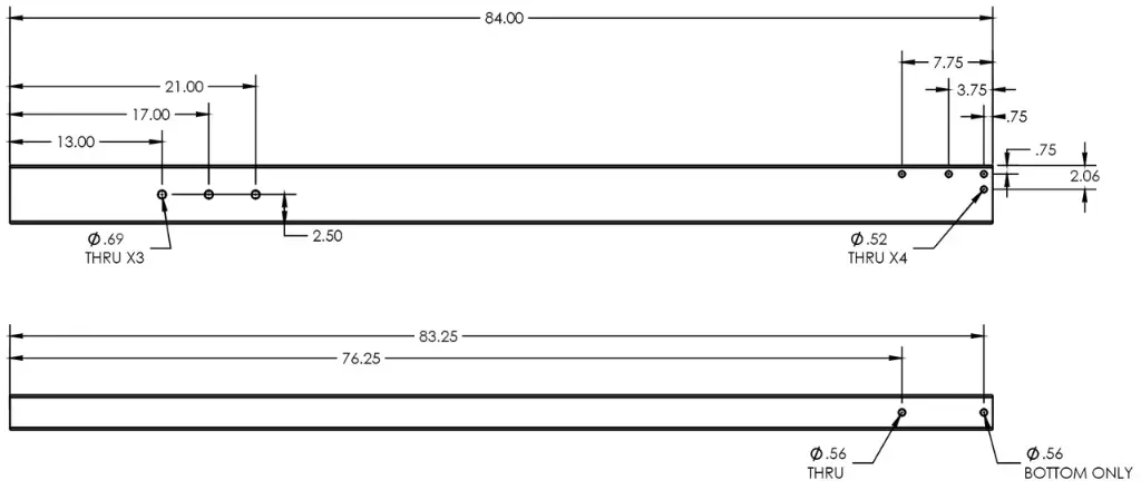 Tongue, 5X3X.095"X84", Galv
