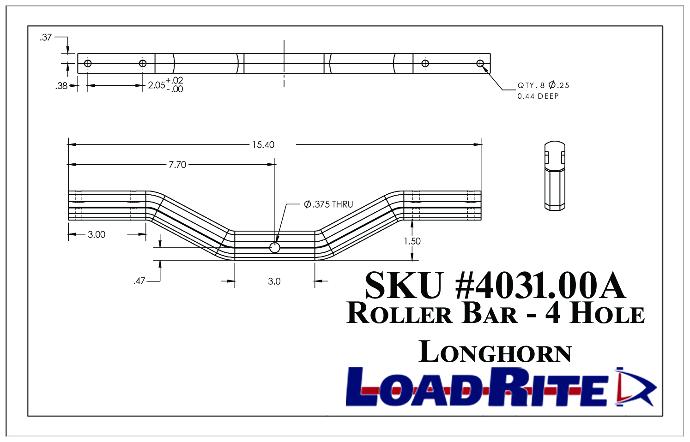 NLA - Use SKU # 4031.10A - Roller Bar Alum Longhorn F/Black Rollers