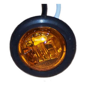 Light, Clearance, Amber Bullet, 1" Rnd Led, Recessed W/Grommet