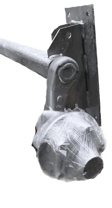 Torsion Axle, 3700 lb Capacity, 72” Frame Center, 86.75” Hub Face, 77” Outside Bracket, 25* Down Angle, Galvanized, Manufactured by Load Rite, Alternate Part #200006A, V-Style