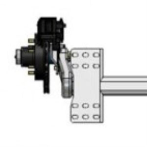 Tie Down Torsion Axle, 3700 lb Capacity, 91.25” Hub Face, 80” Outside Bracket, 25* Down Angle, Disc Brake