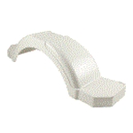 Trailer Fender, Material: Plastic, Color: White, 45"L x 10.25" Bottom W - 8" Top W x 13"H, Fits: 14" & 15" Wheels, Brand: Tie Down Engineering, Sold as a pair