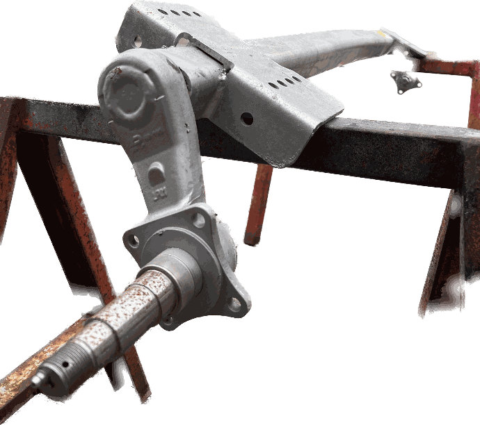 Torsion Axle, 3,700 lb Capacity, 70.5” Hub Face, 49.5” Frame Center, 54.5” Outside Bracket, 35* Down Angle, Galvanized, Manufactured by Dexter Marine Products, w/ Removeable Spindles