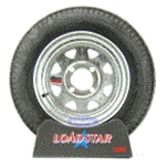 Loadstar K353 St480-12", LR:C/6-Ply, 4-Lug Galvanized Spoke Bias Trailer Tire & Wheel (30630)