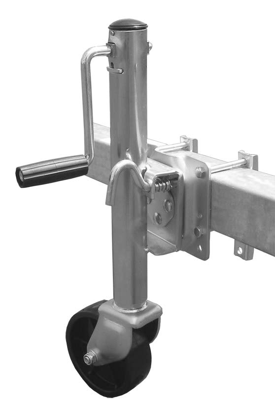 Tongue Jack, 1250# Swivel 6" Wheel, Zinc Plated, Includes Mounting Hardware, Imported (Old # 6081.15)