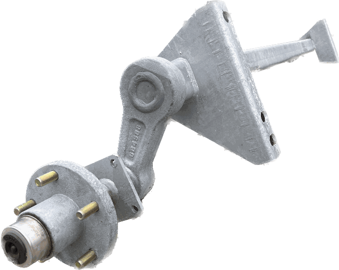 Torsion Axle, 2,200 lb Capacity, 71” Hub Face, 52" Frame Center, 54” Outside Bracket, 45* Down Angle, Galvanized, Manufactured by Knott, Fits Many Triton Trailers
