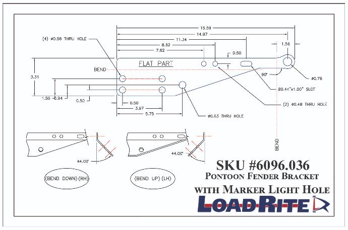 Fender Bracket Pontoon W/Marker RH