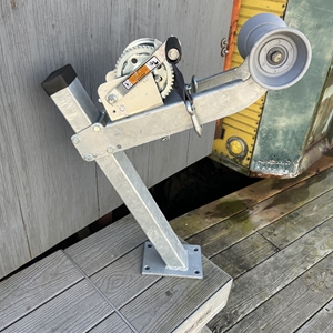 New Take-Off Trailer Winch Stand 2X3X26" With Gray Bow Roller, 1100 Lb Winch & Strap-Save$