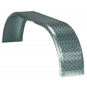Trailer Fender, Material: Diamond Plated Aluminum, 73"L x 9.25"W x 20.25"H, Thickness: ", Fits: 15" & 16" Wheels, Brand: Load-Rite, Sold as pair