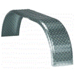Trailer Fender, Material: Diamond Plate Aluminum, 67"L x 9"W x 16"H, Thickness: .083", Fits: 13" & 14" Wheels, Brand: Load Rite, Sold as each