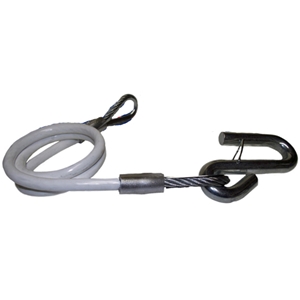 NLA Trailer Safety Hitch Cable 1/4 X 30" 7000 Lb Rating Per Pair White, 1/2" S-Hook With Retainer. Sold As Each