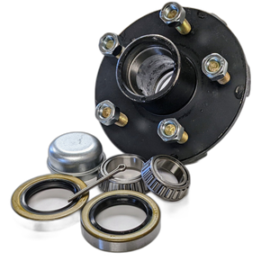 Trailer Hub, 1-3/8" X 1-1/16" Bearings, 5 X 4.5" Bolt Pattern, Painted Finish, W/ Bearings, Seals, And Dust Cap