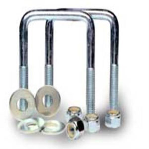 U-Bolt 1/2" X 2-1/16" X 5-1/4" Sq Zinc Packaged - Pair