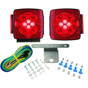 Tail Light Kit, Square, Submersible, And Led. Approved For Trailers Under 80". Blazer W/ Reverse Light