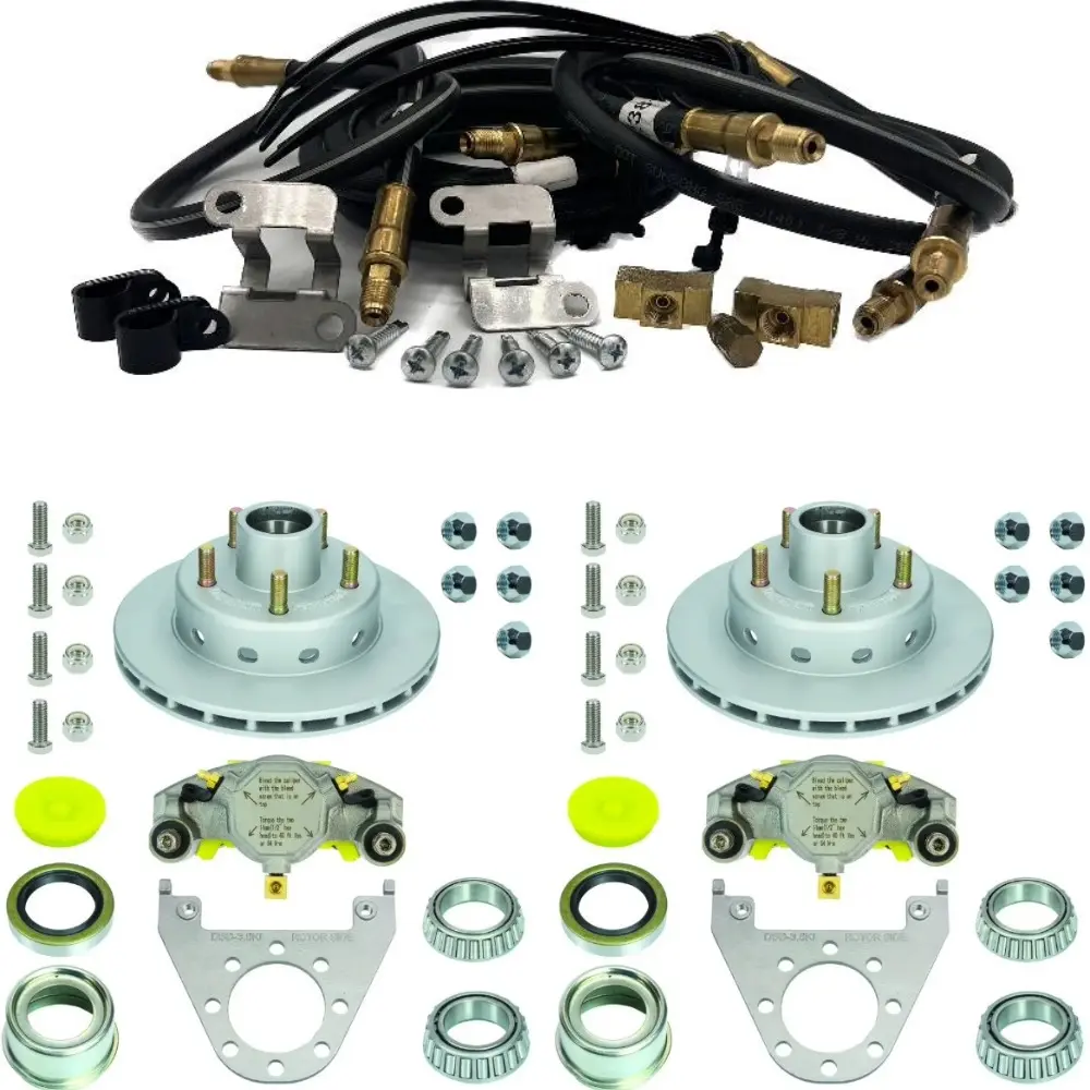 Vented 10" Disc Brake Add On Kit. 10" / 6600# Rating Vented Disc Brake. All Parts Needed To Add Brakes To A Second Axle