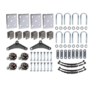 NLA - Trailer Axle Suspension Kit For 2-3/8" Round Tube Axles (Tandem Axle, Includes 1-3/8" X 1-1/16" Hubs) (86547)