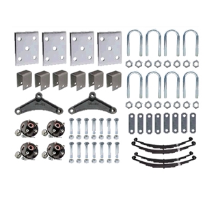 (Limited Stock) Trailer Axle Suspension Kit For 2-3/8" Round Tube Axles (Tandem Axle, Includes 1-3/8" X 1-1/16" Hubs) (86547)