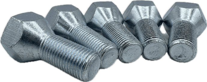 Lug Bolt, Threads: 1/2"-20, Cone: 60 Degrees, Finish: Zinc, Overall Length: 7/8", Dexter Marine Products (Formerly Tie Down Engineering) Brand