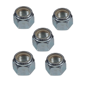 3/8"-24 Nylock Nut Five-Piece Kit (For 3" Round Axle Brake Flange Studs)