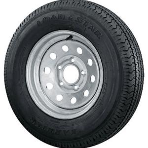 St205/75 14" 6-Ply 5-Lug Silver Painted Mod. Bias Trailer Tire Load Star Brand