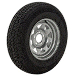 Loadstar K550 St215/75 14", LR:C/6-Ply, 5-Lug Galvanized Spoke Bias Trailer Tire & Wheel *Bead Balanced*