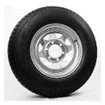 (Limited Stock) Loadstar K550 St225/75 15", LR:C/6-Ply, 6-Lug Galvanized Spoke Bias Trailer Tire & Wheel