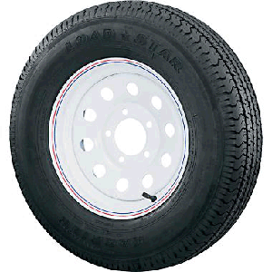 Loadstar K550 St225/75 15", LR:D/8-Ply, 6-Lug White Painted Modular Bias Trailer Tire & Wheel *Bead Balanced* (3S915)
