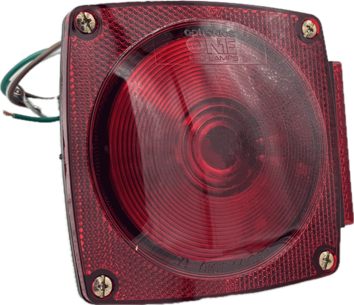 Square Led Taillight, Approved For Trailers Under 80". Submersible Right Hand Side. Optronics Brand. Load Rite Oem # 1260.09Ld
