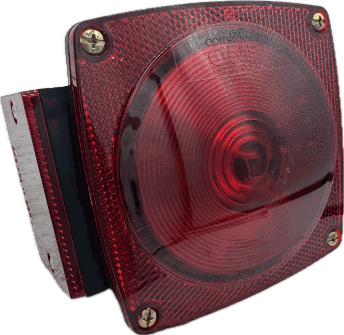 Square Led Taillight, Approved For Trailers Under 80". Submersible Left Hand Side. Optronics Brand. Load Rite Oem # 1260.10Ld
