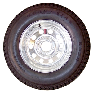 St185/80 13" 8-Ply 5-Lug Galvanized Spoke. Radial Trailer Tire Karrier Brand *Bead Balanced* (32039)