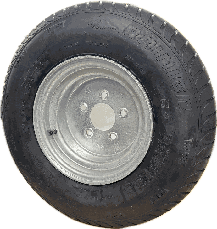 205/65-10 10-Ply W/ 5-Lug Galvanized Wheel, Rainier Brand (Order As Each/Pair) Radial Y810700