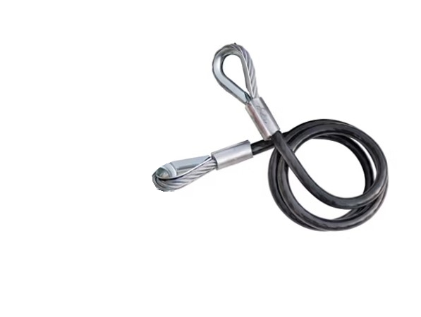 NLA - Use 317-0020 - Vinyl Coated Safety Cable, 3/8" Diameter Cable, 12,000 Lbs. Capacity, With Eyelets On Each End