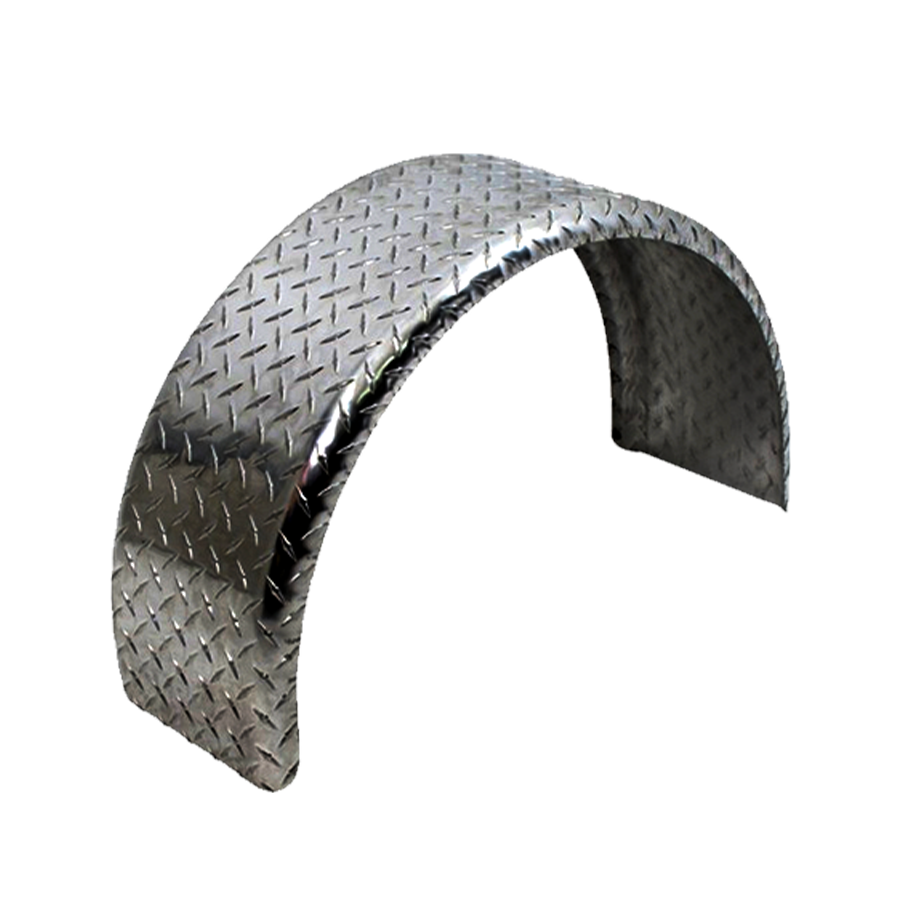 Trailer Fender, Material: Diamond Plate Aluminum, 29"L x 9"W x 11"H, Thickness: ", Fits: 13" - 15" Wheels, Brand: Water-Land Supply / Continental Trailers, Sold as each
