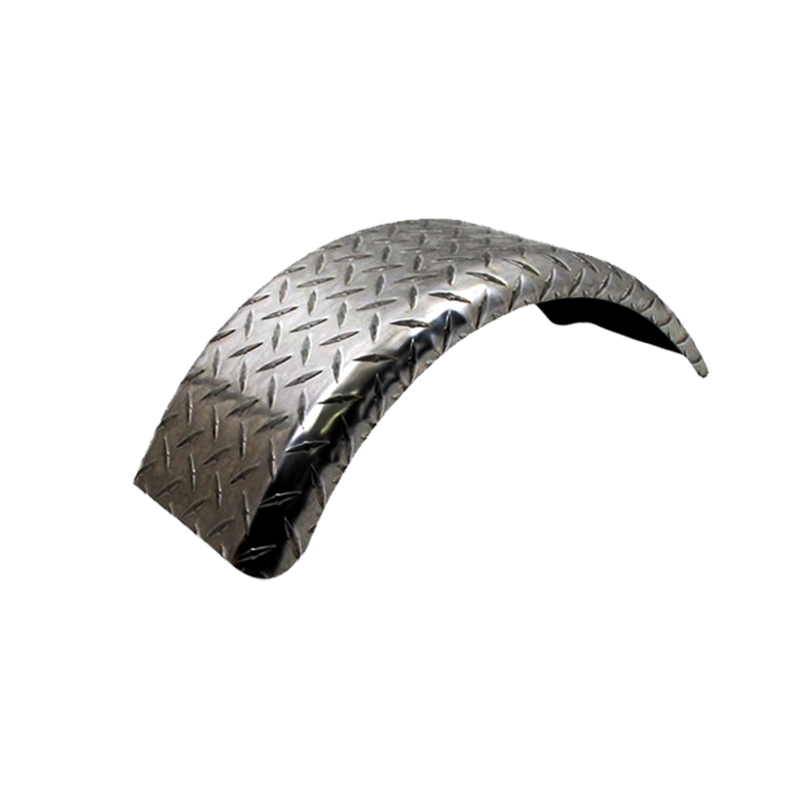 Round Fender, 27"x9"x9" Aluminum Diamond Plate, Continental