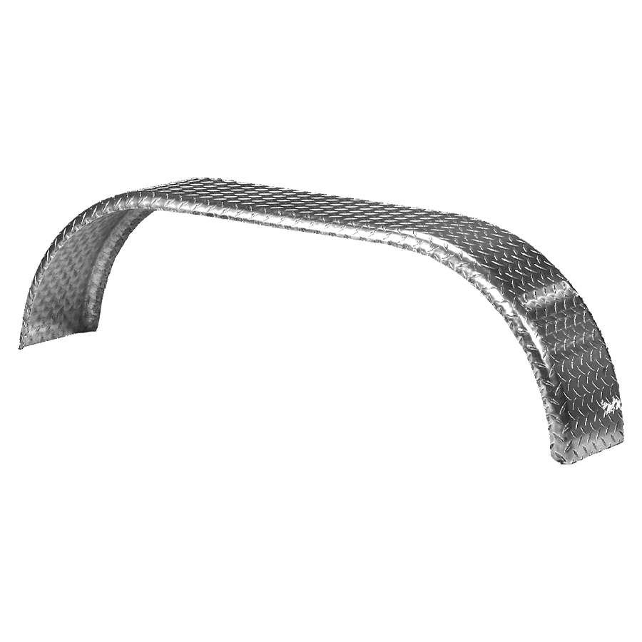 Trailer Fender, Material: Diamond Plate Aluminum, 60"L x 9"W x 12"H, Thickness: ", Fits: 13" - 15" Wheels, Brand: Water-Land Supply / Continental Trailers, Sold as each