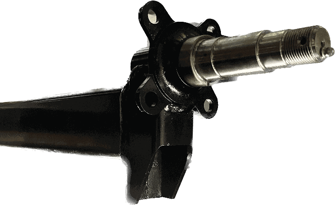 Spring Axle, 3,750 lb Capacity, 2" x 3" Square Tube, 92" Hub Face, Adjustable Spring Center, 96.5” Overall Length, 2" Drop, Painted, Manufactured by Dexter (Formerly by Tie-Down)