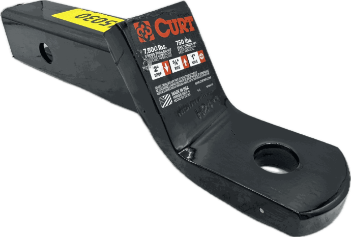 Curt Ball Mount, 2" Square, Hollow, 2" Drop/3/4" Rise, 7-1/2" Long