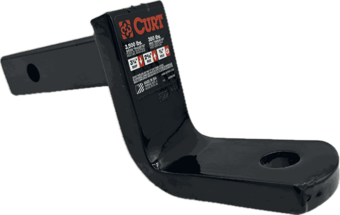 Curt Ball Mount, 1-1/4" Square, Hollow, 3-1/4" Drop/2-5/8" Rise, 6-1/4" Long