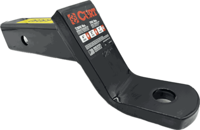 Curt Ball Mount, Class 3, 2" Square, Hollow, 4" Drop/2" Rise, 8-1/4" Long