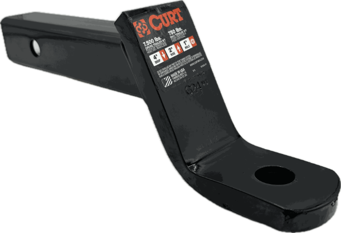 Curt Ball Mount, 2" Square, Hollow, 4" Drop/2" Rise, 10-1/4" Long