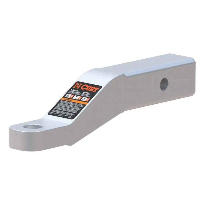 Curt Ball Mount, 2" Square, Solid Aluminum, 2" Drop/1" Rise, 8-1/2" Long